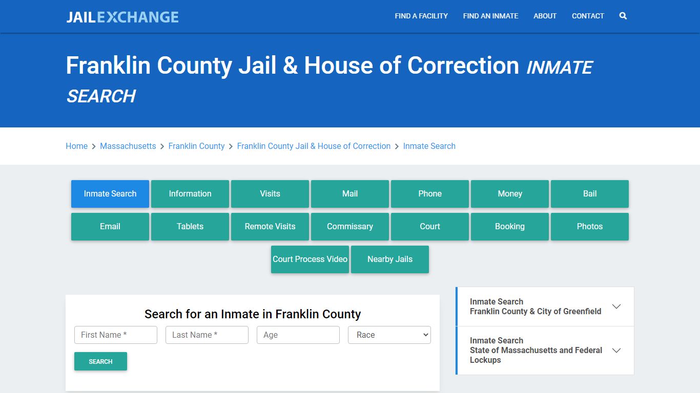 Franklin County Jail & House of Correction Inmate Search - Jail Exchange