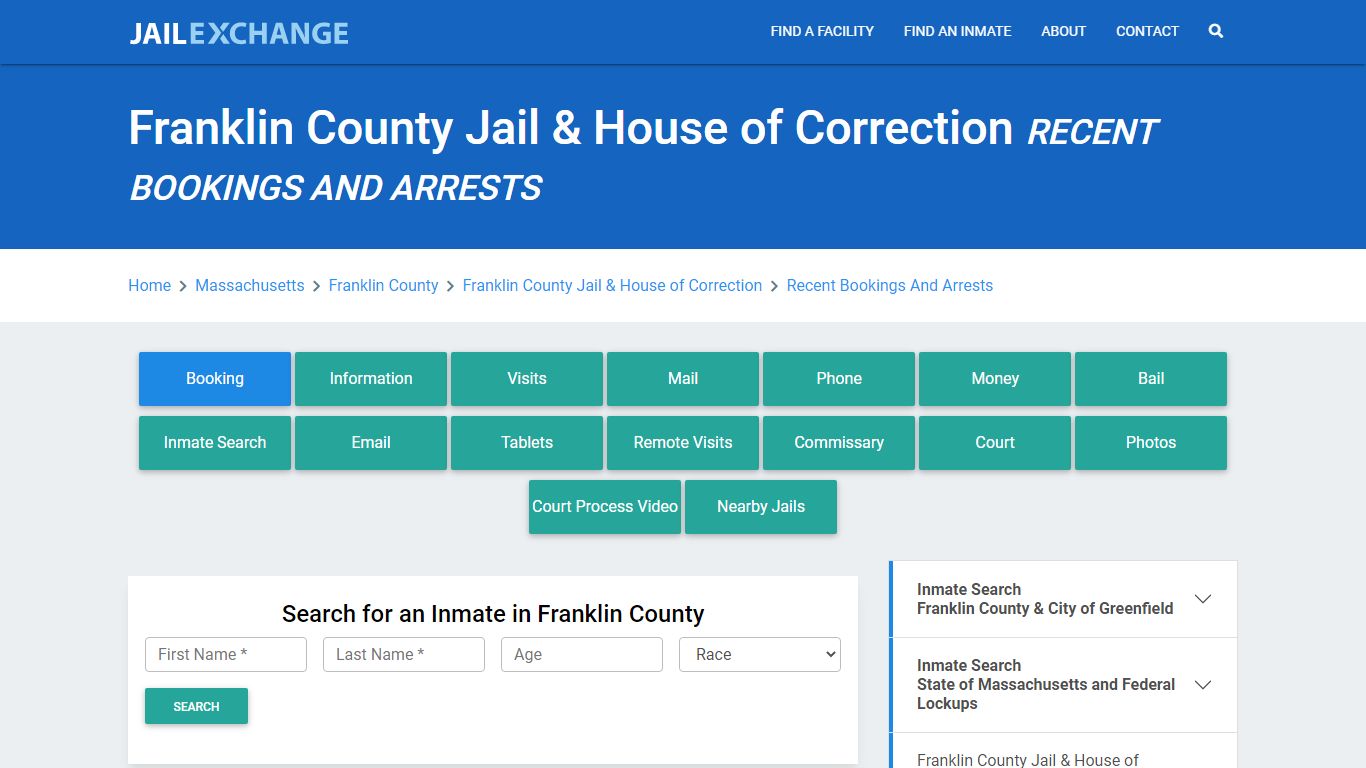 Franklin County Jail & House of Correction MA Recent ... - Jail Exchange