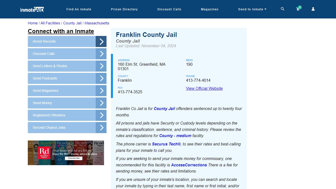 Franklin County Jail - Inmate Locator