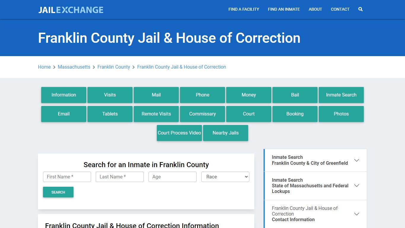 Franklin County Jail & House of Correction - Jail Exchange