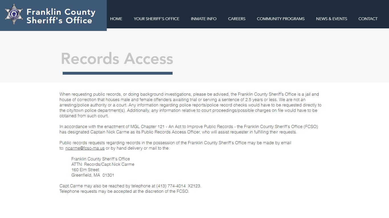 Records Access - Fcso